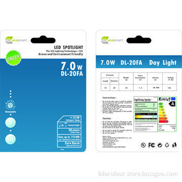 LED Blister Pack Color Card, Customized Specifications are Accepted